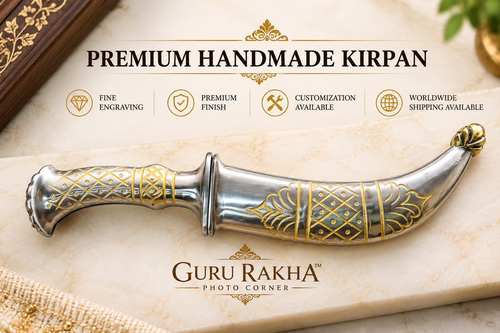 Premium Handmade Sikh Kirpan with Engraved Metal Sheath – 9” & 12”