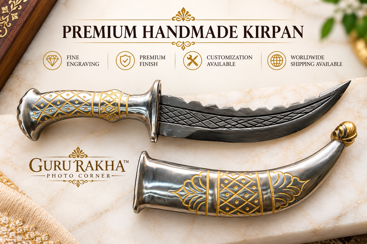 Premium Handmade Sikh Kirpan with Engraved Metal Sheath – 9” & 12”