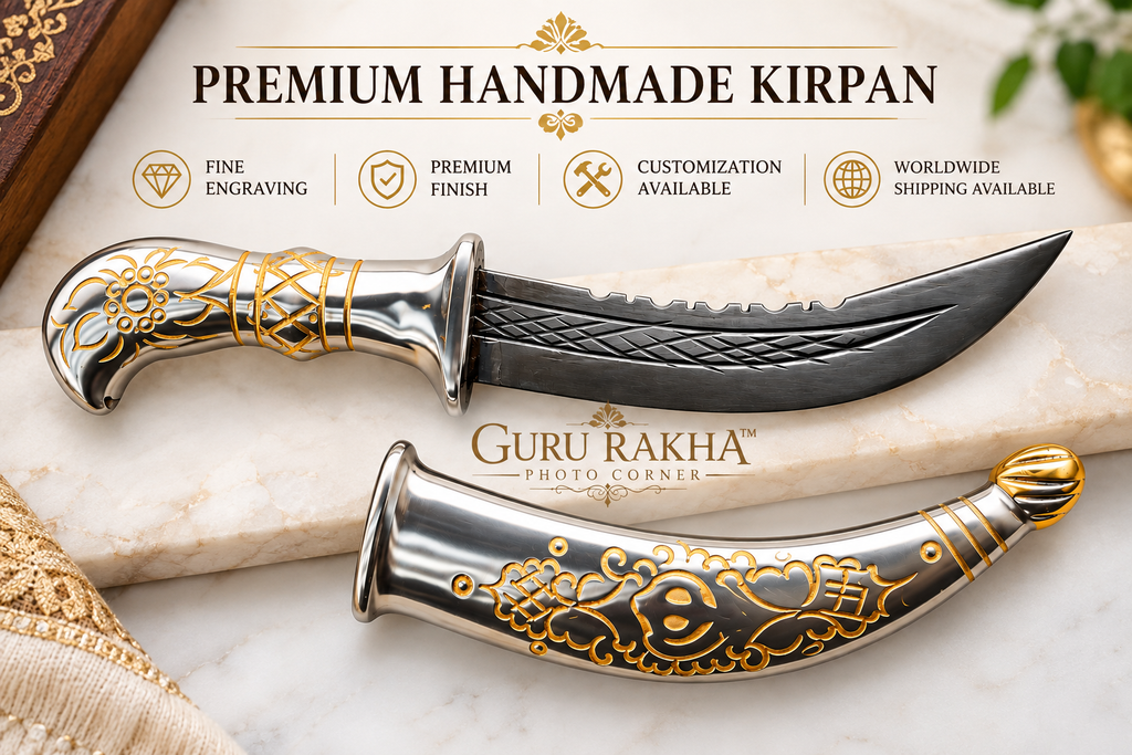 Premium Handmade Sikh Kirpan with Engraved Metal Sheath – 5” & 7”